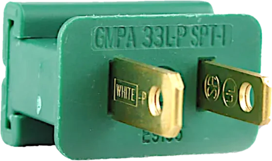Green slide-on male plug